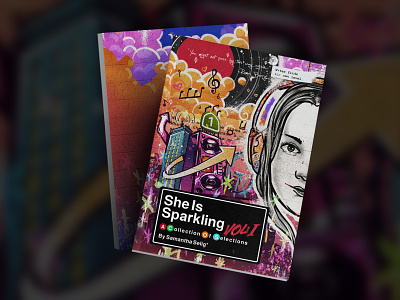 She is Sparkling - A Collection of Selections book cover graffiti illustration portrait procreate