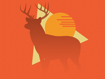 Logo Test. branding deer graphic logo mark orange sun