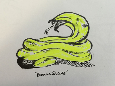 Banana Snake banana gupta illustration media pen sketch snake