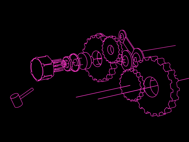 Exploded view - Mindless Actions boop bop exploded gears gif hammer loop manuel mindless view