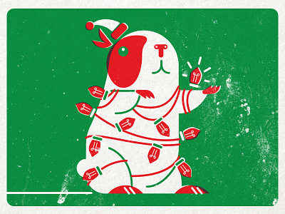 Christmas Card - 2015 animal christmas design guinea pig illustration vector
