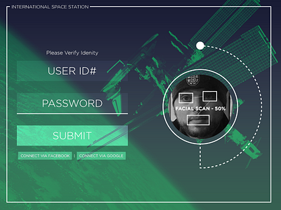 UI - International Space Station login submit ui user id