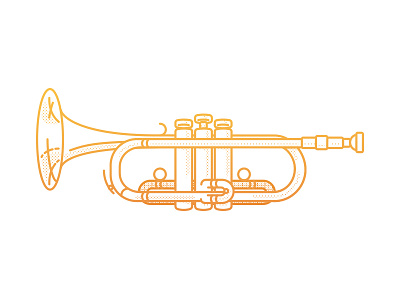 Vector Daily - Trumpet Illustration doot gold illustration instrument monochrome trumpet vector