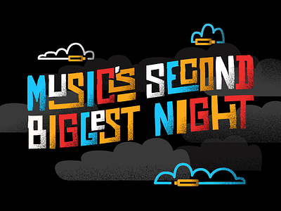 Music's Second Biggest Night - Logo Treatment blocks branding flat funk illustration jazz logo music primary