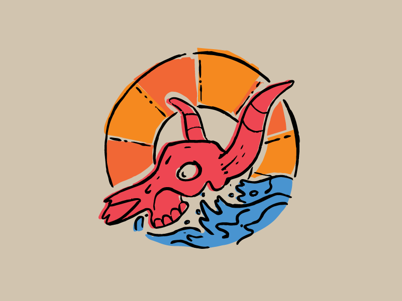Bone Head 2 south flowers skull longhorn midwest logo