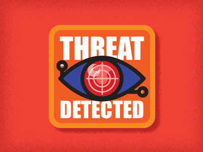 Threat Detected - Badge badge cyber icon pin security vector