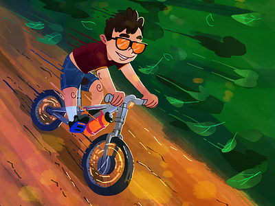 Dirt Roads bike character dirt road editorial illustrated illustration procreate zoom