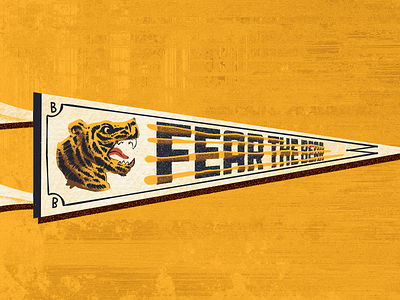 Weekly Warmup - Fear The Bear boston boston bruins branding bruins design graphic illustration pennant procreate sports typography weekly warm up