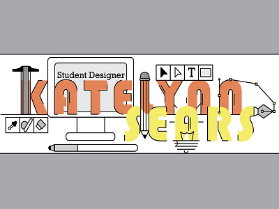 Student Office Poster design icon artwork illustrator typography vector