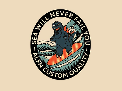 Sea will never fail you apparel badges brand branding handlettering illustration lettering logo surfing tshirt vintage