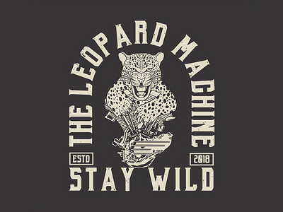 Leopard Machine badasslogo badgelogo leopard logo machine vintagelogo