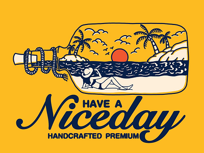 Have a nice day! badgelogo beach handdrawn illustration logo summervibe vintagelogo