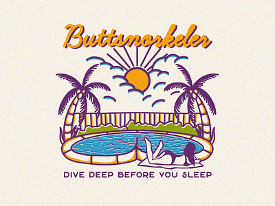 i did for Buttsnorkeler apparel badges brand branding handdrawn illustration lettering logo tshirt vintage