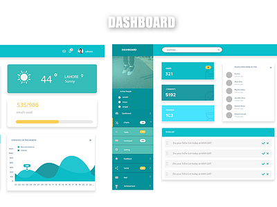 Dashborad dashboard infographics simple trendy ui