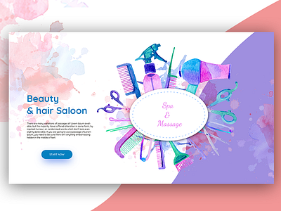 Saloon Banner banner banner design barberui creative ui landing page saloon ui saloon web banner ui vector ui