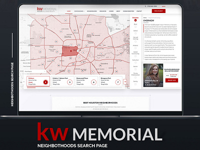 Keller Williams Memorial Neighborhoods Search real estate real estate agency real estate agent ui ux web deisgn website design