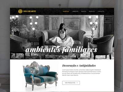 Homepage for a decoration house company