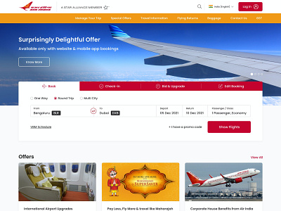 Air India Website Home Page Redesign app branding design illustration logo minimal mobile app design ui ui ux ux