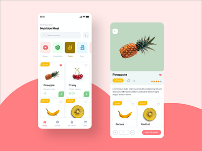 Shop Best Nutrition Meal app branding flat icon illustration minimal mobile app design ui ui ux ux