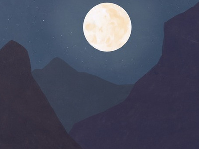 The Mountains At Night moon mountains nightsky outdoors