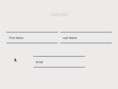 Haruki (Text Form Experiment #1) animation createwithflow flow javascript js microinteractions ui ui animation waapi web animations