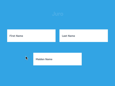 Juro (Text Form Experiment #2) animation createwithflow css flow javascript js microinteractions ui animation waapi web animations