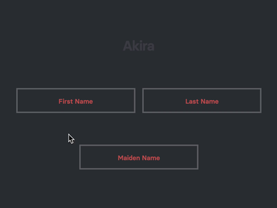 Akira (Text Form Experiment #7) animation createwithflow css flow javascript js microinteractions ui animation waapi web animations