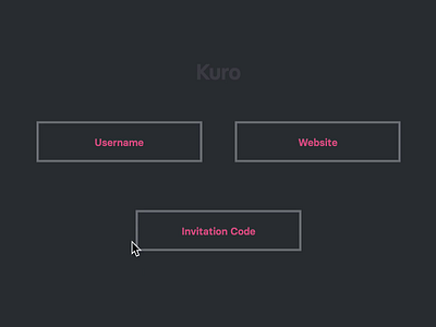 Kuro (Text Form Experiment #11) animation createwithflow css flow javascript js microinteractions ui animation waapi web animations