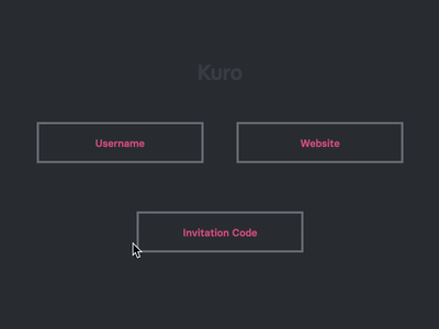 Kuro (Text Form Experiment #11) animation createwithflow css flow javascript js microinteractions ui animation waapi web animations