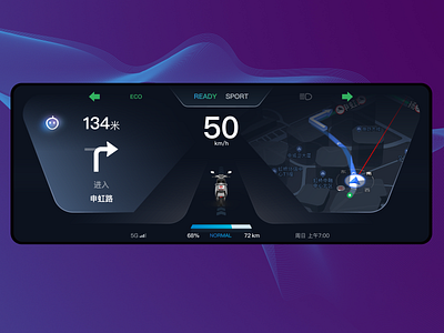 Electric scooter dashboard navigation scooter ui