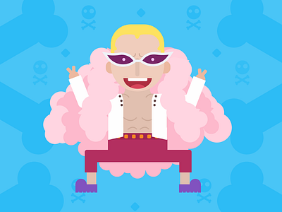 Donquixote Doflamingo flat illustration