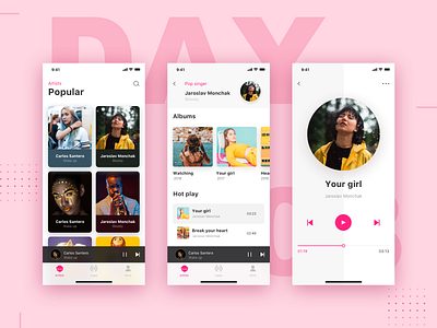 #Day 08 Music Player design app design music music player ui