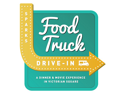 Food Truck Drive In 50s drive in event logo food truck logo