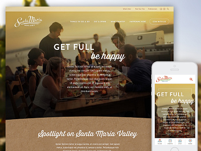 Santa Maria Valley Tourism Website barbecue homepage html5 video responsive tourism travel website wine