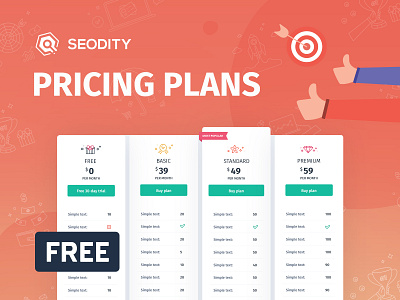 Pricing plans from Seodity | Freebie free freebie freebies pricing psd psd design psd download psd mockup psd template ui ux