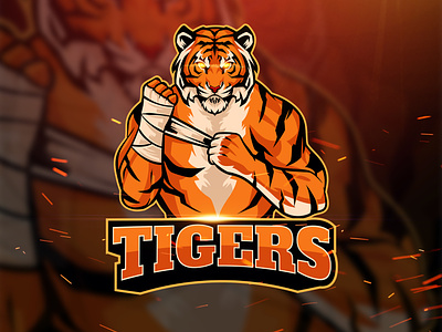 Tiger Fighter Mascot Logo