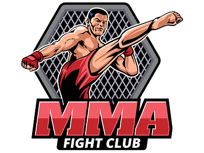 MMA Mascot logo art concept illustration logo mascot mascot logo popart sport vector vintage