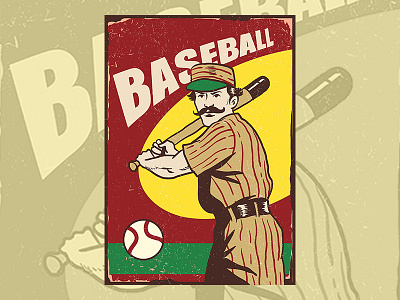 Vintage Baseball Illustration