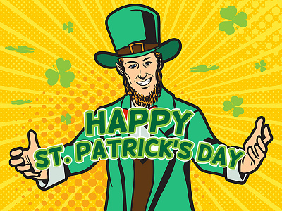 Happy Stpatricksday art beer celebrate cheers day green leprechaun patricks popart shamrock st vector