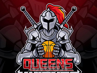 Queens Knights art design knight logo mascot queen queens retro sword vector vintage warrior