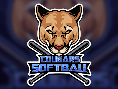 Cougars Softball Mascot Logo