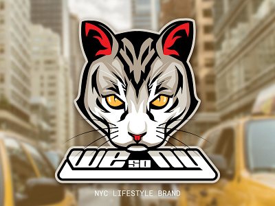 Cat art cat concept design illustration logo mascot mascot logo popart retro vector vintage wild wild cat