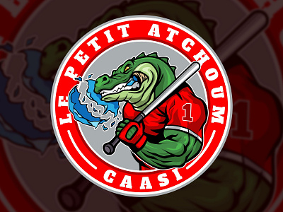 Crocodile animal art baseball concept crocodile design illustration logo mascot mascot logo popart red retro sport vector vintage