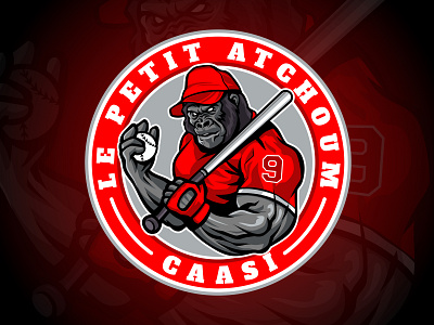 Gorilla mascot logo animal art baseball concept design esport gorilla illustration logo mascot mascot logo popart red retro sport vector vintage wild