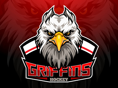 Griffin mascot logo animal art concept design eagle griffins hockey illustration logo mascot mascot logo popart red retro vector vintage