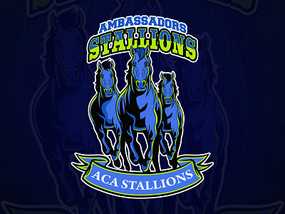 Stallions horse mascot logo animal art concept design esports horse illustration logo mascot mascot logo popart retro sports stallions vector vintage