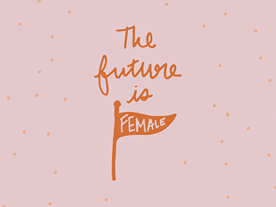 The Future is Female | Alternate female flag handdrawn handwritten just for fun logo mark women