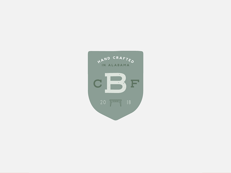 Custom Furniture Shield Submark typography badge identity branding logo submark