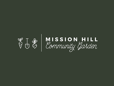 Mission Hill Community Garden Variation branding community community garden icon design line drawings logo logo design veggies