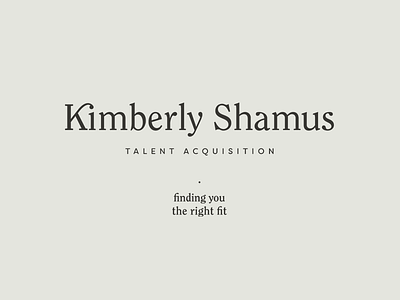 Kimberly Shamus Identity Design branding branding design identity identity design logo typography wordmark